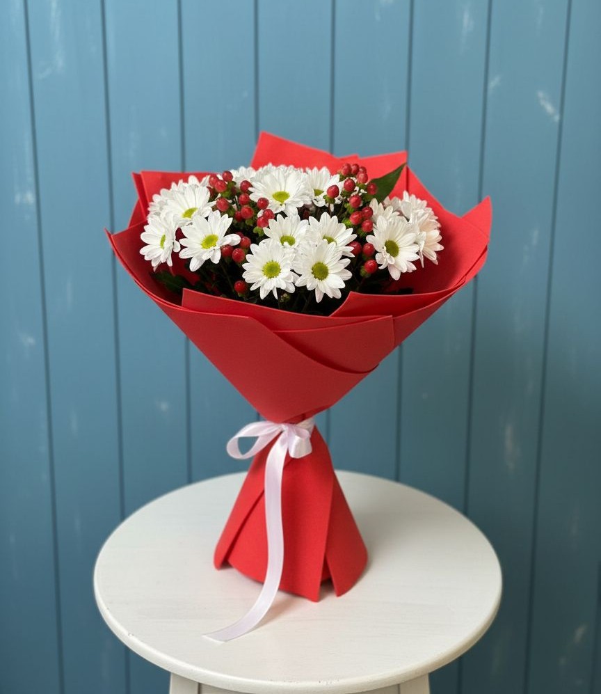 Букет цветов из: Хризантемы в Канеловской