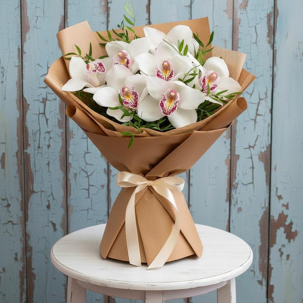 Букет цветов из: Орхидеи и Розы в Канеловской