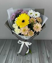 Букет цветов из:  Розы, Герберы и Хризантемы #REPLACE_PRED# Канеловской