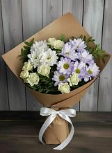 Букет цветов из:  Хризантемы и Розы в Канеловской