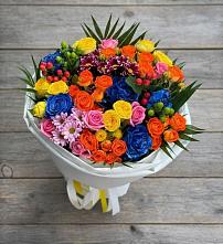 Букет цветов из:  Розы и Хризантемы в Канеловской