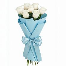 Букет 7 белых роз Проуд в Канеловской