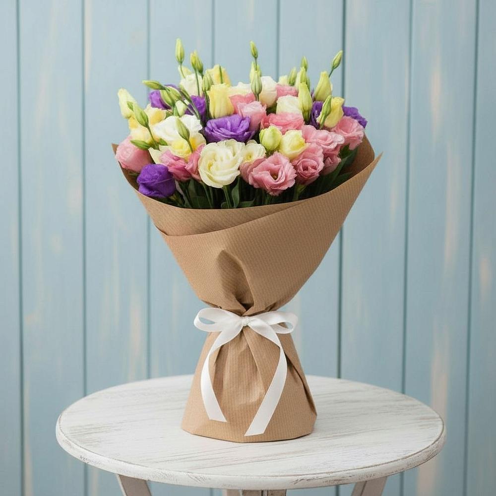 Букет цветов из: Лизиантусы в Канеловской