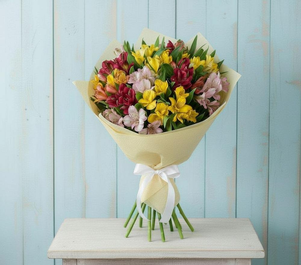 Букет цветов из: Альстромерии в Канеловской