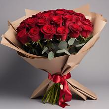 Букет 25 Красных роз Лотус в Канеловской