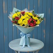 Букет цветов из:  Альстромерии и Хризантемы #REPLACE_PRED# Канеловской