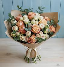 Букет цветов из:  Альстромерии и Розы в Канеловской